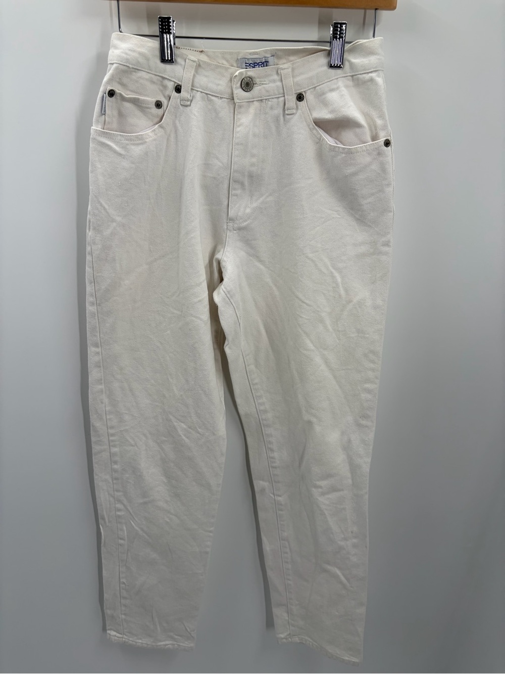Vintage 80s‎ 90s Esprit High Waisted White Denim Mom Jeans Sz 7